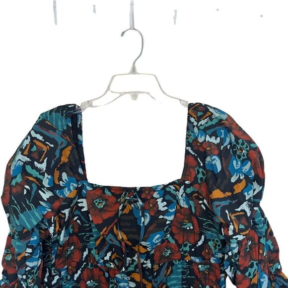 Anthropologie Porridge Red Motif Multi Tiered Boho Poplin Blouse - Picture 5 of 10